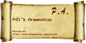 Pék Armandina névjegykártya